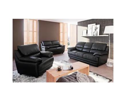3er-Sofa Nebolo Textilleder schwarz