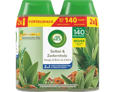 Air Wick Pure Automatischer Duftspray Freshmatic Max Nachfüller Salbei & Zedernholz 2 x 250 ml