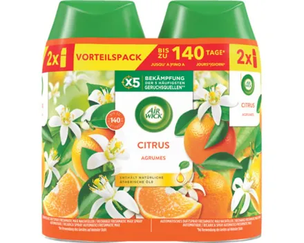 Air Wick Pure Automatisches Duftspray Freshmatic Max Nachfüller Citrus 2 x 250 ml