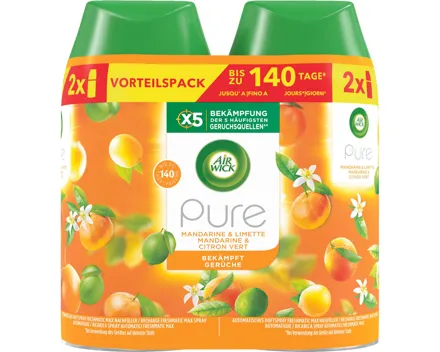 Air Wick Pure Automatisches Duftspray Freshmatic Max Nachfüller Mandarine & Limette 2 x 250 ml
