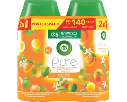 Air Wick Pure Automatisches Duftspray Freshmatic Max Nachfüller Mandarine & Limette 2 x 250 ml