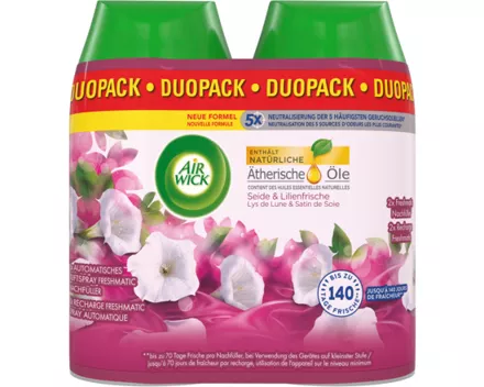 Air Wick Pure Automatisches Duftspray Freshmatic Max Nachfüller Seide & Lilienfrische 2 x 250 ml