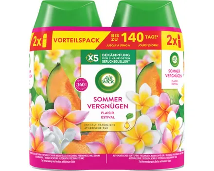Air Wick Pure Automatisches Duftspray Freshmatic Max Nachfüller Sommer-Vergnügen 2 x 250 ml