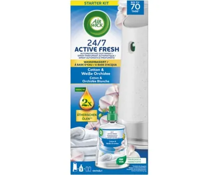 Airwick Active Fresh Starter Kit Cotton & Weisse Orchidee 228 ml