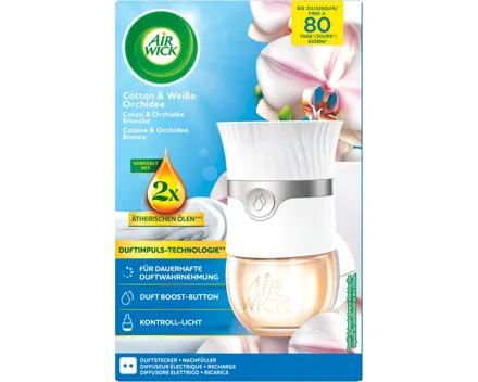 Airwick Duftstecker Starter-Set Baumwolle & Weisse Orchidee 19 ml