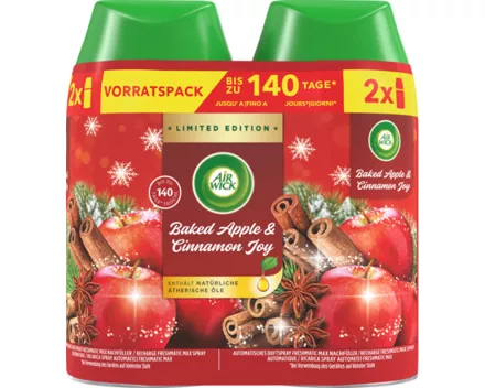 Airwick Fresh Apfel & Zimt Nachfüller für Automatischen Duftspray 2 x 250 ml