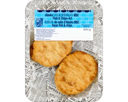 Alaska Seelachs-Burger Fish & Chips Style