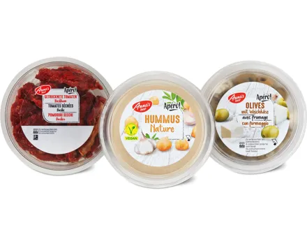 Alle Anna's Best-Hummus, -Antipasti und -Oliven, gekühlt