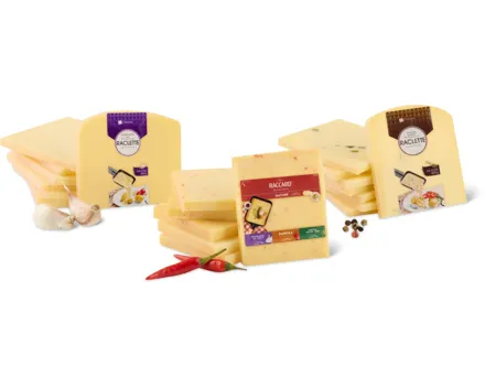 Alle aromatisierten M-Classic- und -Raccard-Raclettescheiben