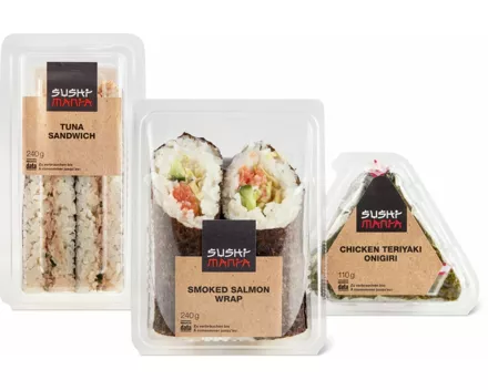 Alle Asia-Wraps, -Sandwiches und -Onigiri, gekühlt