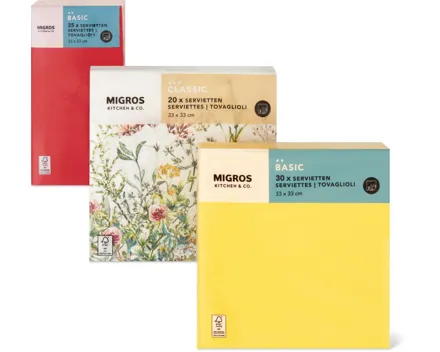 Alle Kitchen & Co.-Servietten, -Tischsets und -Tischtücher aus Papier, FSC®