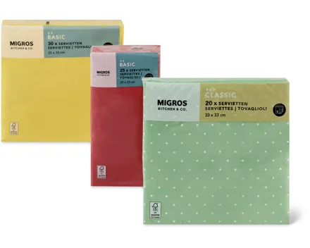 Alle Kitchen & Co.-Servietten, -Tischsets und -Tischtücher aus Papier, FSC®