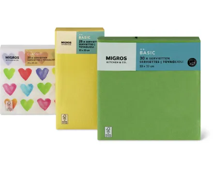 Alle Kitchen & Co.-Servietten, -Tischsets und -Tischtücher aus Papier, FSC®