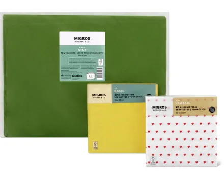 Alle Kitchen & Co.-Servietten, -Tischsets und -Tischtücher aus Papier, FSC®
