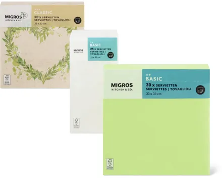 Alle Kitchen & Co.-Servietten, -Tischsets und -Tischtücher aus Papier, FSC®