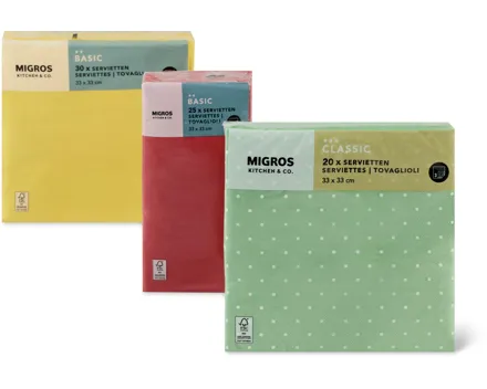 Alle Kitchen & Co.-Servietten, -Tischsets und -Tischtücher aus Papier, FSC®