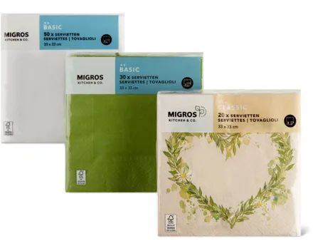 Alle Kitchen & Co.-Servietten, -Tischsets und -Tischtücher aus Papier, FSC®
