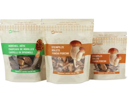 Alle M-Classic-Steinpilze und -Morcheln getrocknet
