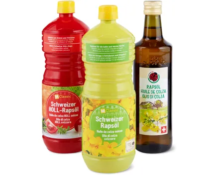 Alle M-Classic- und IP-SUISSE-Rapsöle