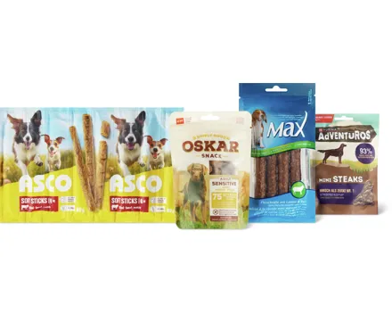 Alle Max-, Adventuros-, Asco- und Oskar-Hundesnacks