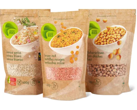 Alle Migros Bio-Linsen, -Quinoa, -Kichererbsen und -Couscous