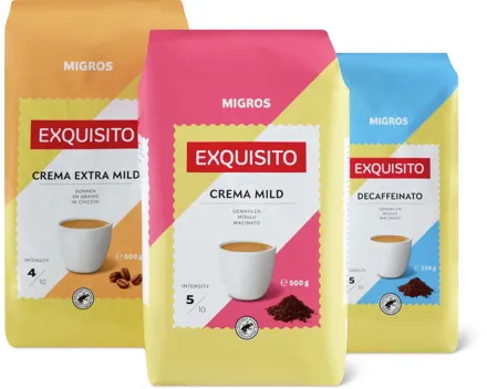 Alle Migros Exquisito Kaffees