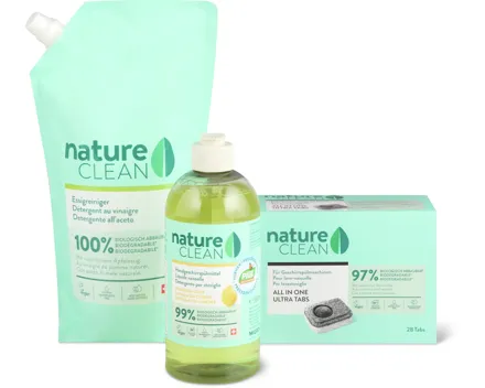 Alle Nature Clean-Reinigungsmittel, -Automaten- und -Handgeschirrspülmittel