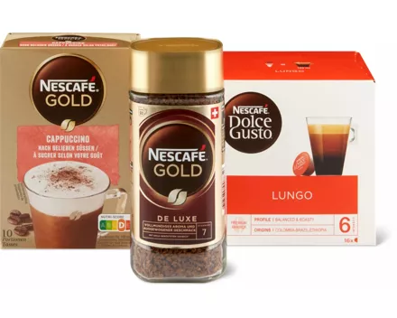 Alle Nescafé-Instant-Kaffees und -Dolce Gusto Kapseln