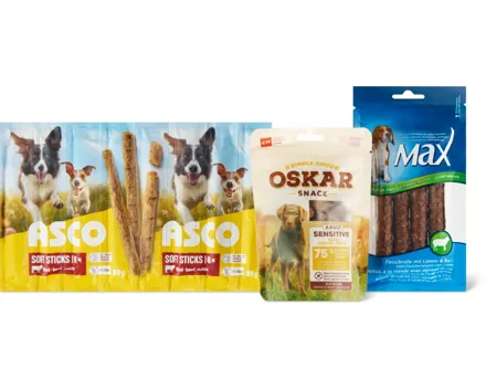 Alle Oskar-, Max- und Asco-Hundesnacks
