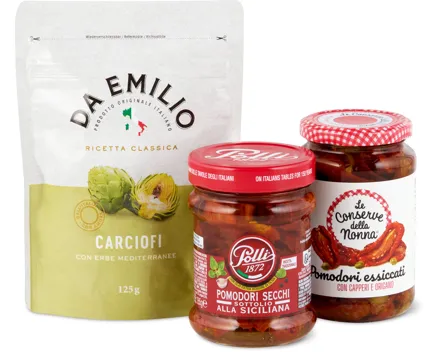 Alle Polli-, Conserve della Nonna-, Da Emilio- und Dittmann-Antipasti