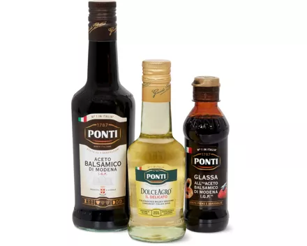 Alle Ponti- und Giacobazzi-Balsamico und -Condimento