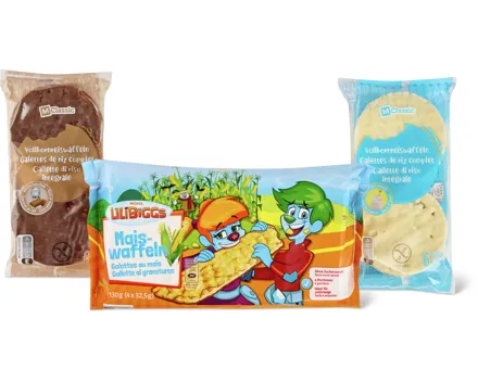 Alle Reis- und Maiswaffeln