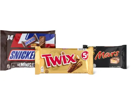 Alle Snickers, Twix, Bounty und Mars