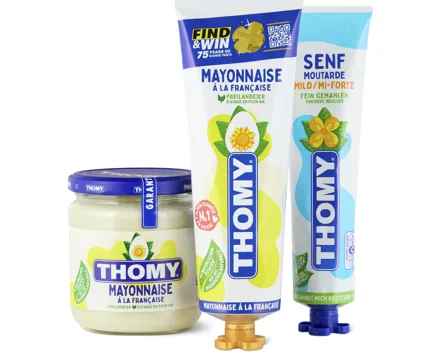 Alle Thomy-Tuben, -Squeezer und -Gläser