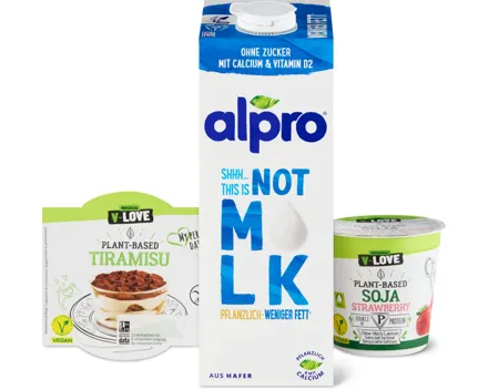 Alle veganen Milchersatzprodukte