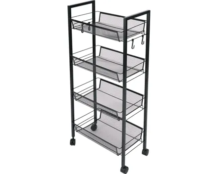 Allzweckwagen Metall schwarz mit 4 Ablagen