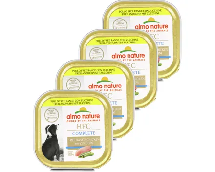 Almo Natural Hundefutter Huhn & Zucchini 4x 85g