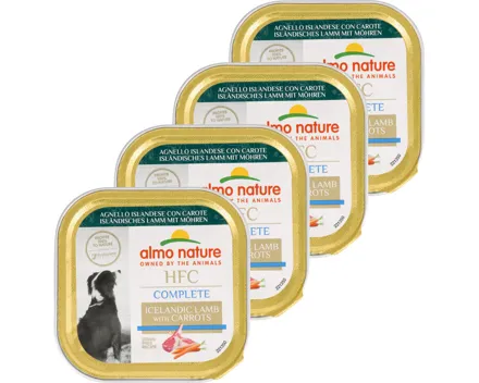 Almo Natural Hundefutter Lamm & Karotten 4x 85g