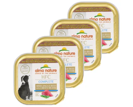 Almo Natural Hundefutter Rind & Bohnen 4x 85g
