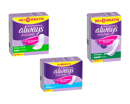 Always Discreet Einlagen Inkontin. + Gratis