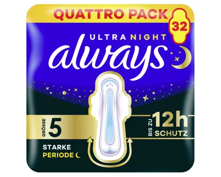 Always Ultra Night Extra Quattro 32 Stück
