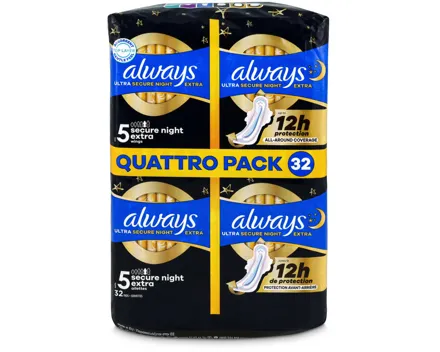 Always Ultra Night Extra Quattro 32 Stück