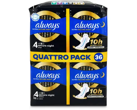 Always Ultra SecureNight Quattro 36 Stück