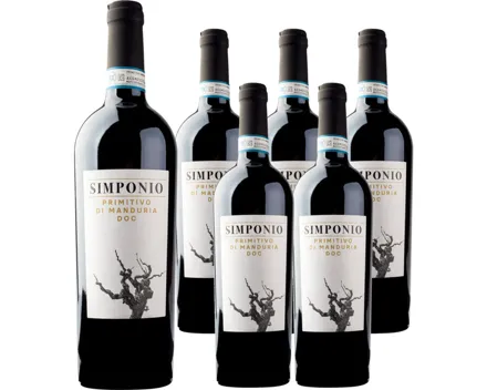 Apulien DOC Primitivo di Manduria Simponio Terra Nobile 6x 75cl (2021) – Rotwein, Italien (0.75l)