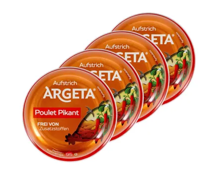 Argeta Hühnerfleisch Aufstrich pikant 4x 95g