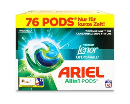 Ariel Pods TouchUnstopp,All-in-1, 2x38 Waschgänge
