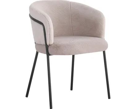 Armlehnstuhl Cindy, Kunstfell, hellgrau