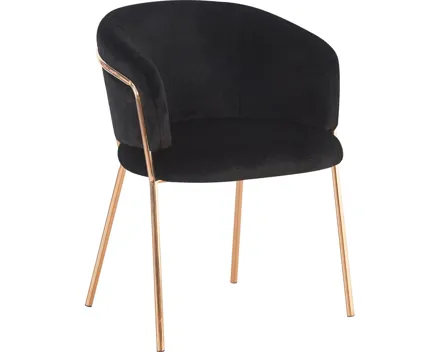 Armlehnstuhl Cindy, Kunstfell, schwarz