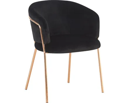 Armlehnstuhl Cindy, Kunstfell, schwarz