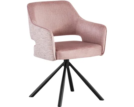 Armlehnstuhl Clara Stoff/Bouclette rosa